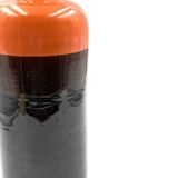 Mid-century orange & brown ceramic vase, Aldo Londi Bitossi Italy 1970s