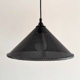Postmodern perforated metal hanging lamp from the 80s