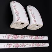 Porte serviettes en porcelaine de Paris, décor floral, années 60