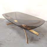 Golden metal coffee table, 70s