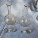 1 lot de 2 carafes à vin anciennes en cristal
