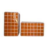 Pair of orange and white bookends