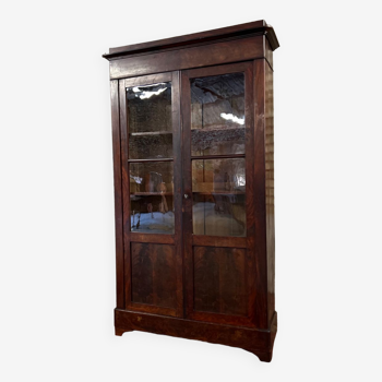 Mahogany showcase bookcase Louis Philippe XIX century