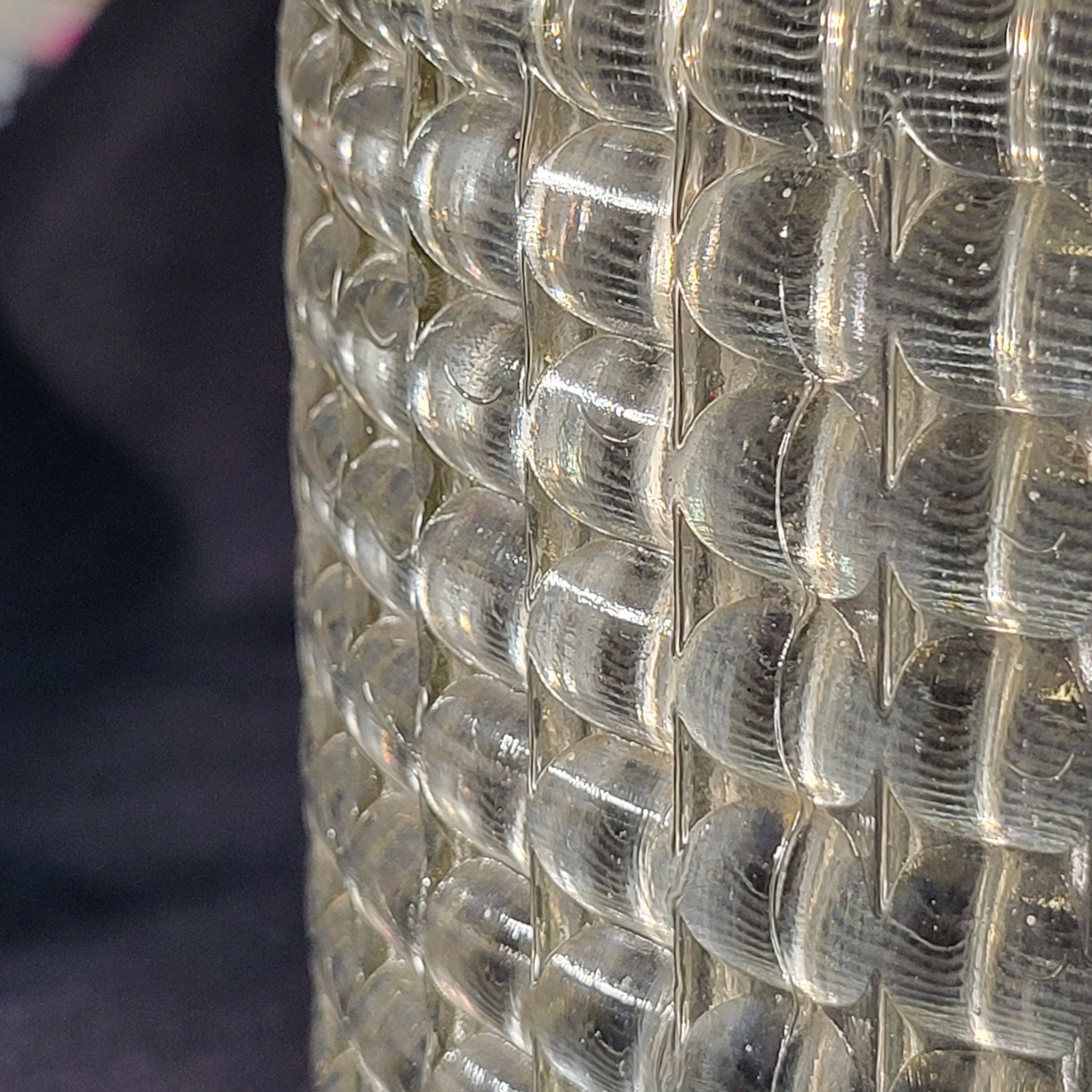 Pair of globe lampshades for wall lamp or lighting lamp in molded pressed glass