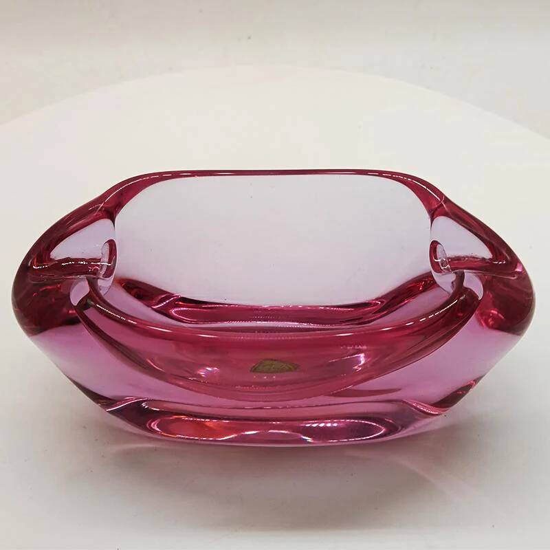1950s big rare total purple ashtray or catch-all in Murano glass. 18 cm