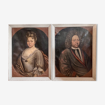 Pair of portraits , couple 1715