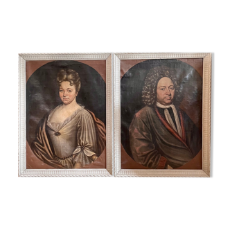 Pair of portraits , couple 1715