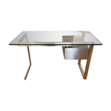 Bureau moderniste en inox de Paul Legeard pour Dom. 1970