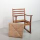 Rare fauteuil brutaliste en chêne Bas van Pelt avec assise en jonc tressé pour ma maison