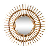 Miroir en rotin des années 60/70 - 42x42cm