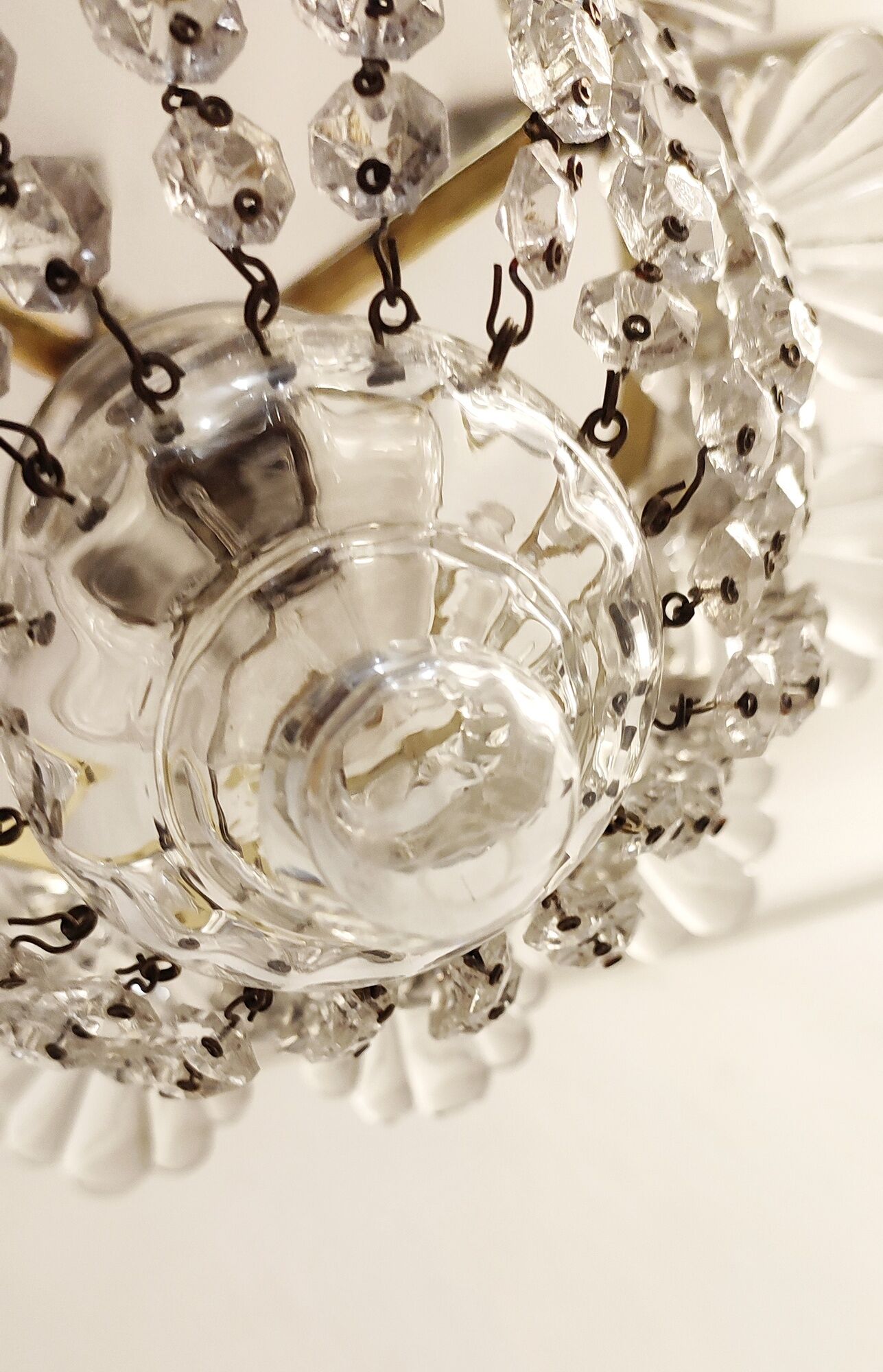Classic crystal ceiling lamp France 1950s