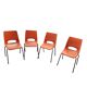 4 x Philippus Potter stacking chairs for Ahrend / Moulded seat / 1970s