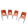 4 x Philippus Potter stacking chairs for Ahrend / Moulded seat / 1970s
