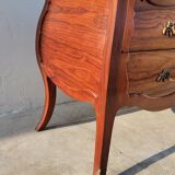 Louis xv style curved chest of drawers in mahogany