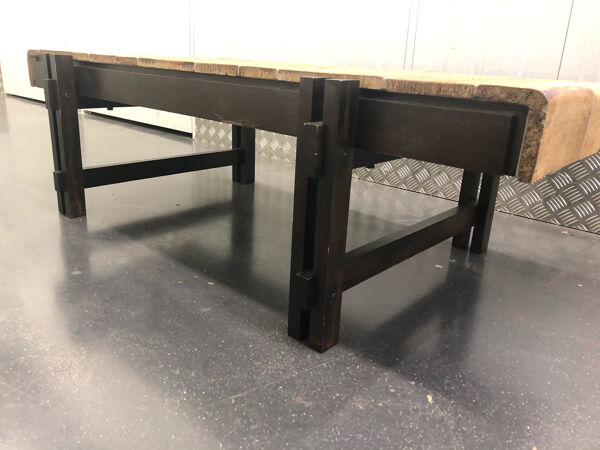 Table basse japonisante en céramique signée Roger Capron vers 1960