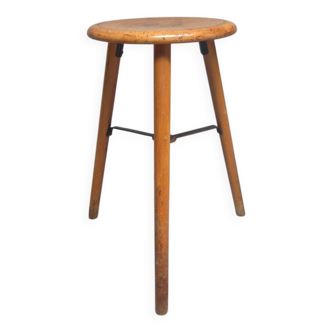 High Beech Stool, Denmark, 1960s