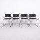 Tubular chrome chairs with black corduroy, set of 4