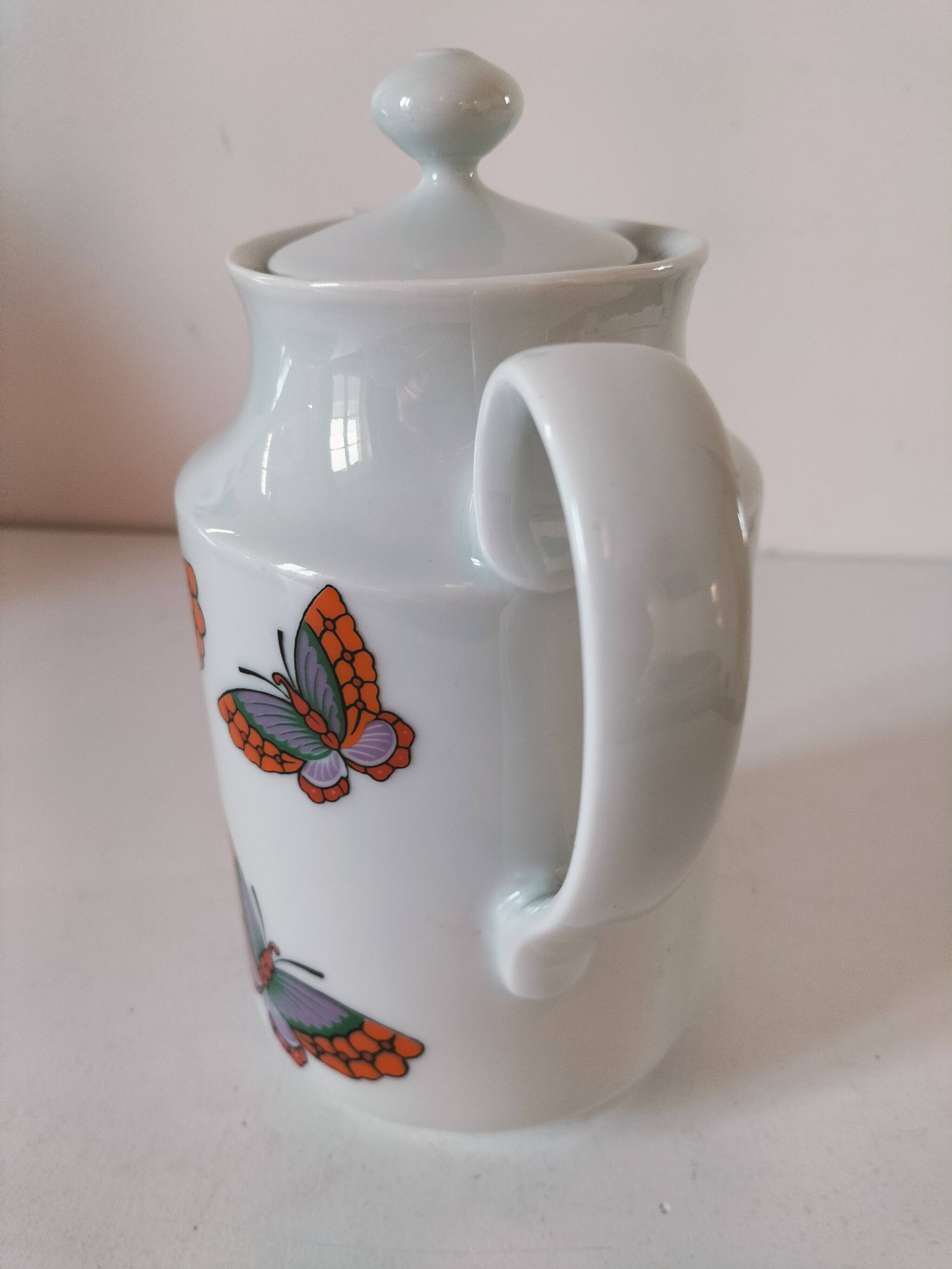 Vintage Wunsiedel Bavaria Porcelain coffee pot – butterfly motifs