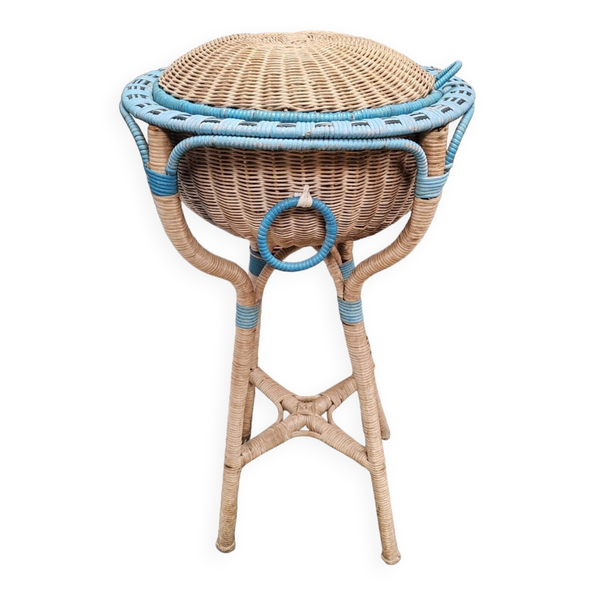 Rattan sewing cabinet