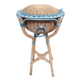 Meuble à couture en rotin