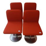 Lot 4 chaises vintage en cuir par Poltronova variante harlow 1971