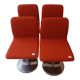 Lot 4 chaises vintage en cuir par Poltronova variante harlow 1971