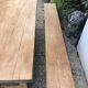 Table de ferme et deux bancs en chêne massif