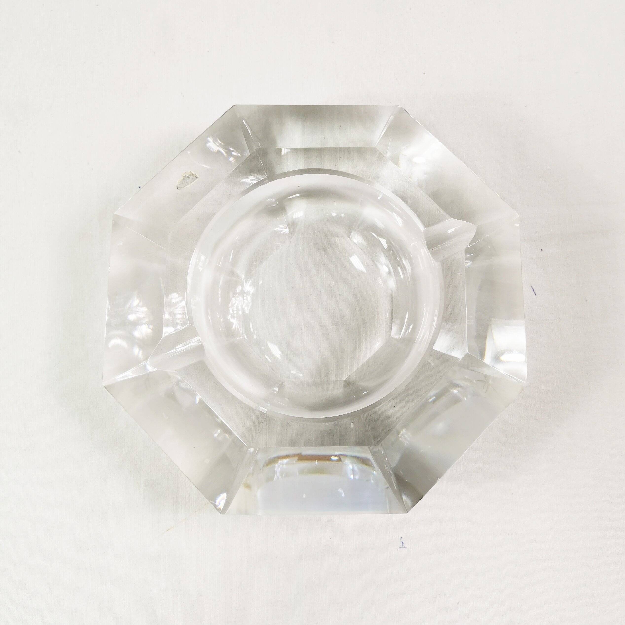 Large crystal ashtray, Belgium 1960s