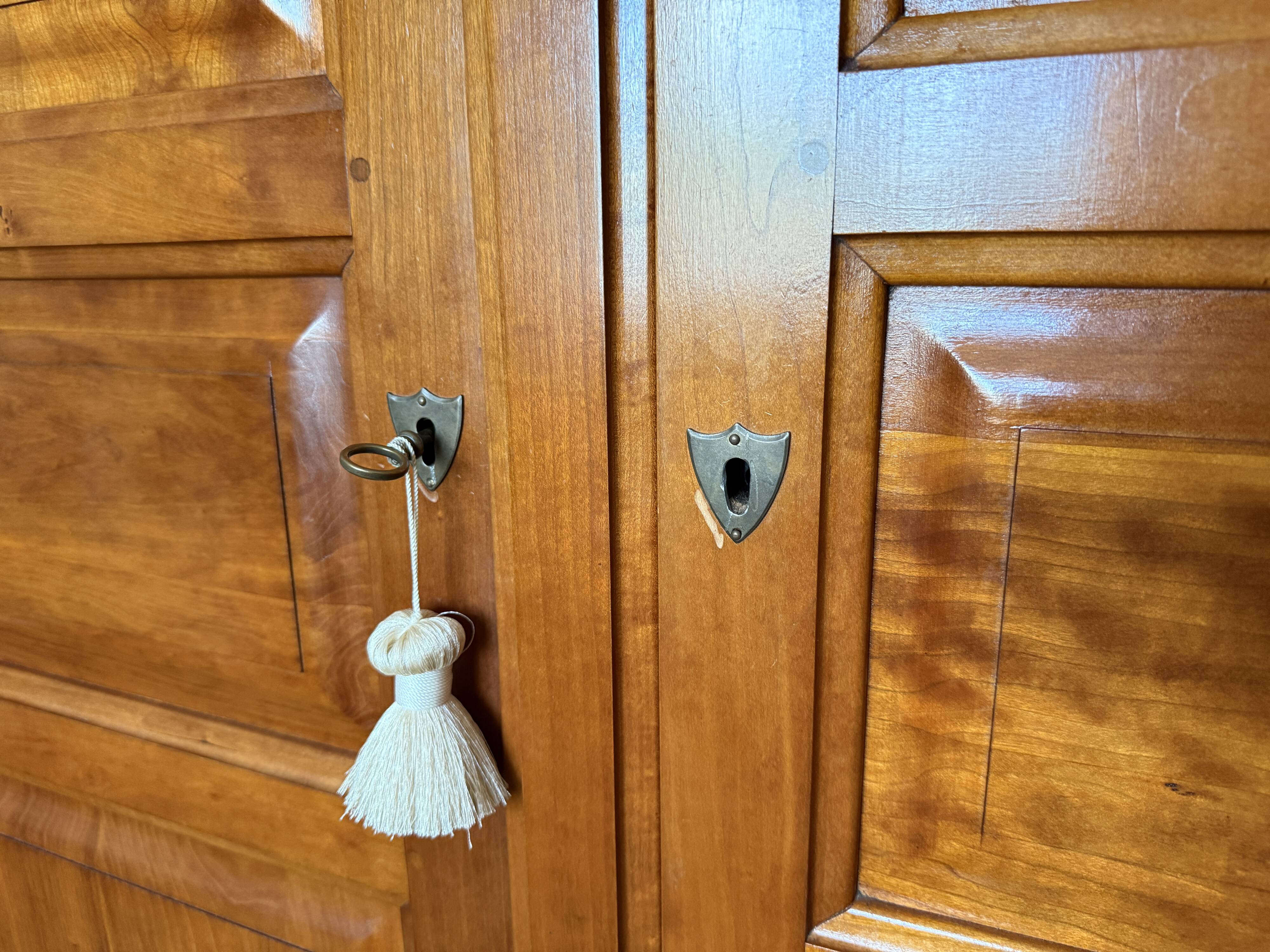 3-door wardrobe in solid cherry wood