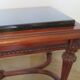 Coffee table - black marble top - Louis XIII style - H-shaped crossbar base