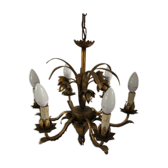 Golden metal chandelier