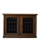 20th-century mid-century solid oak sideboard with glass front, by a Danish cabinetmaker.