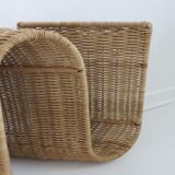 Door magazines wall in rattan Italy 70s
