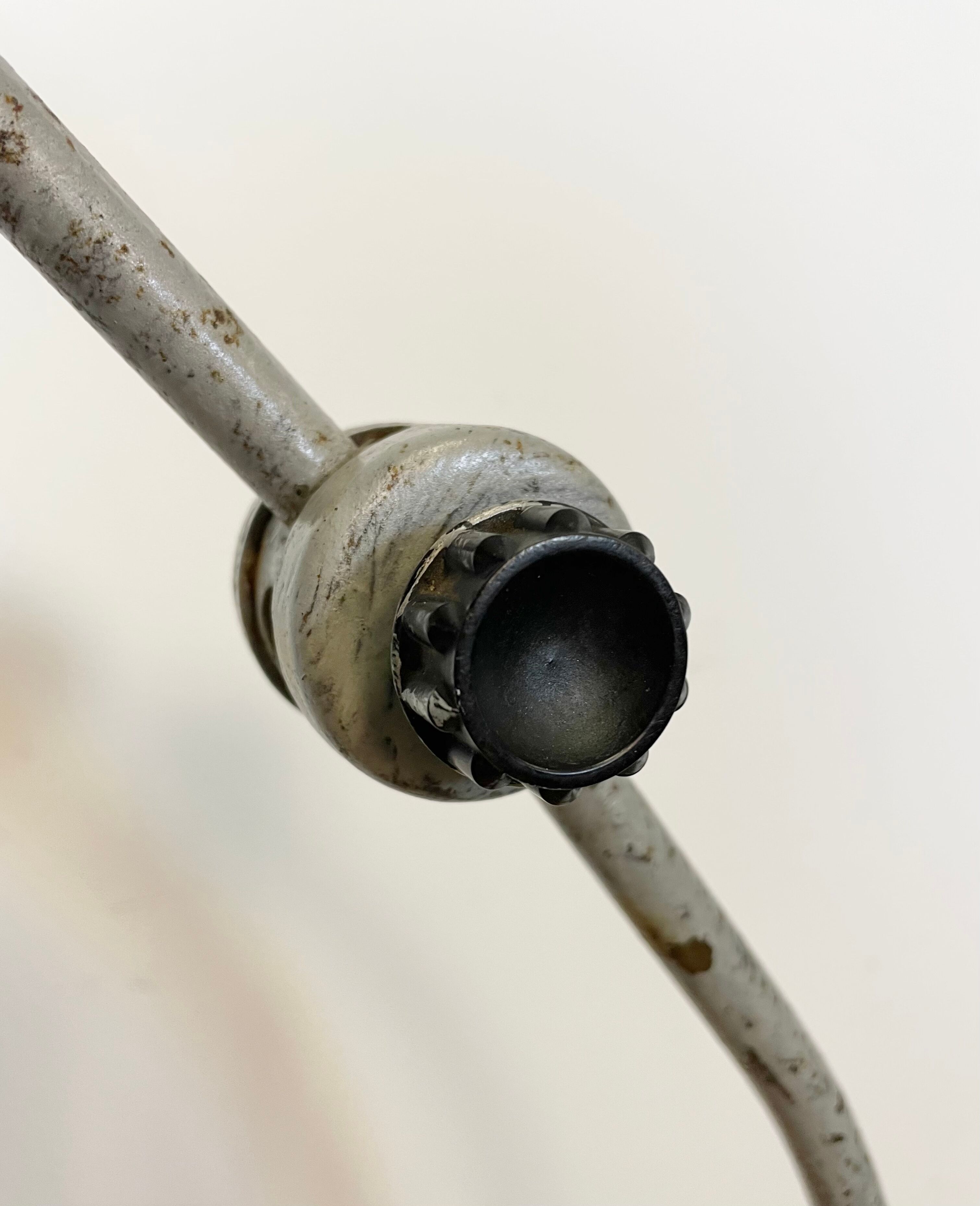 Grey industrial workshop table lamp, 1960s