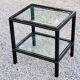 Side table end of sofa Pierre Vandel in metal and glass tops