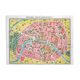 Old map New Paris monumental 75x55cm edition A. Leconte 1960