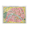Old map New Paris monumental 75x55cm edition A. Leconte 1960