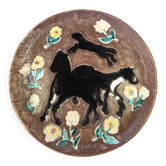 Plate CERENNE – Horses by François CHABANEIX Vallauris
