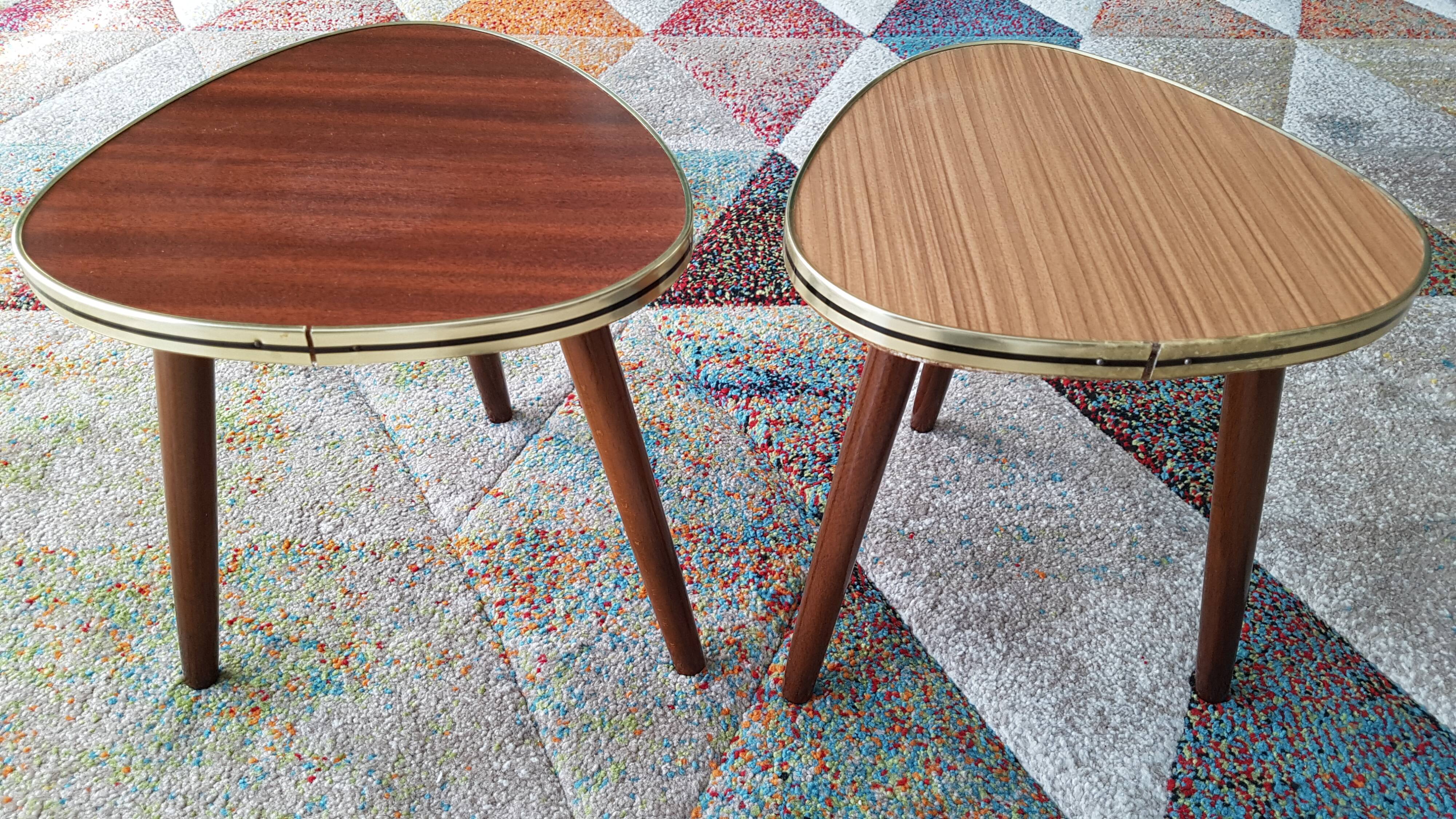 Duo plant holders formica, vintage tripod