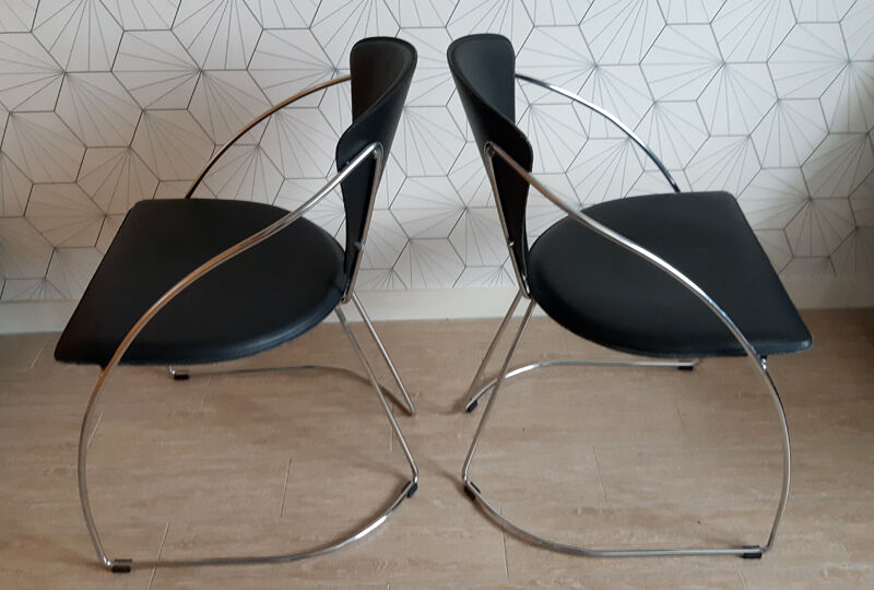 Pair of vintage arrben italy chairs from the 80s