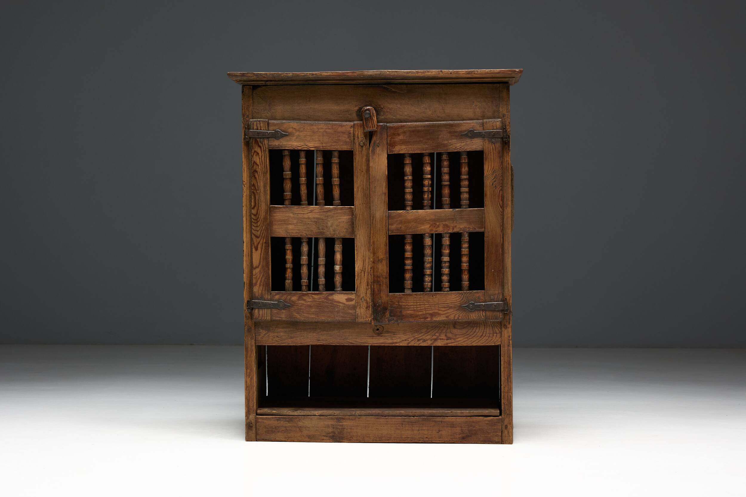 Rural Art Populaire Pantry Cabinet, Spain, 19th Century