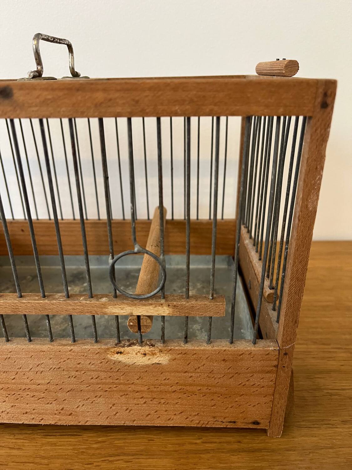 Antique wooden bird cage