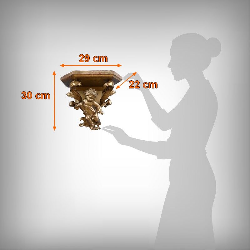 Pair of gilt wood wall consoles – late 19th century