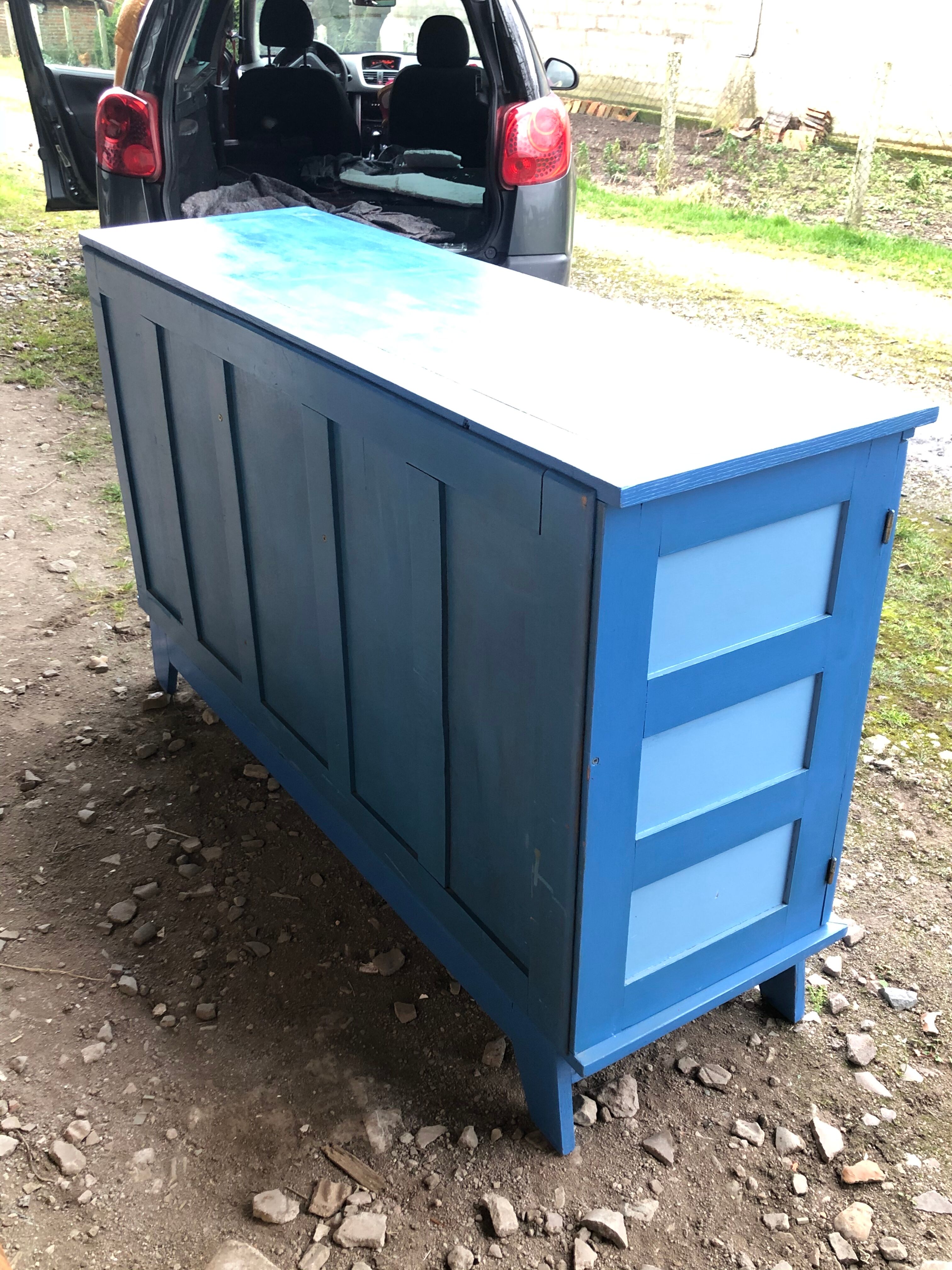 Buffet René Gabriel 1950 oak reconstruction