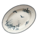 Oval ironstone dish with flowers and birds "Malaga" Petrus Regout