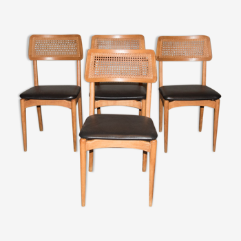 Série de 4 chaises scandinaves années 50/60