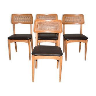 Series of 4 Scandinavian chairs 50/60s