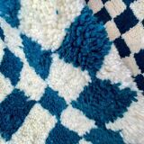 Tapis beni ouraine bleu carré fait main