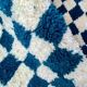 Handmade square blue Beni Ouraine rug