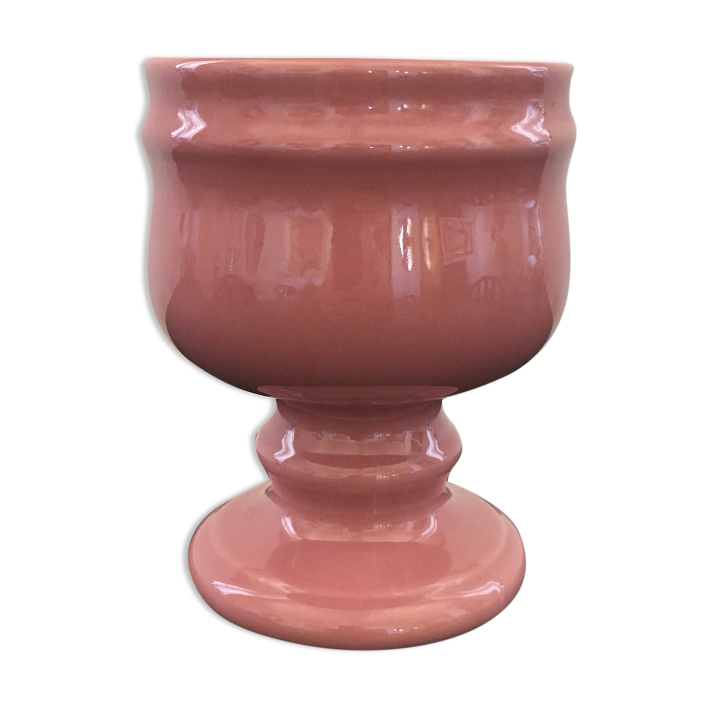 Cache pot sur pied rose